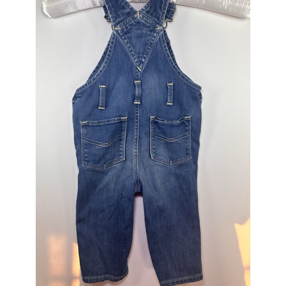 Baby Gap 1969 Denim Overalls 12-18 Months Blue Snap Leg Adjustable Straps - Picture 4 of 6